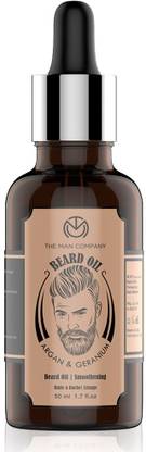THE MAN COMPANY Beard and Moustache Oil for Nourishment - 50 ml (Argan and Geranium) Hair Oil