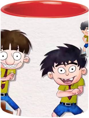 ARTBUG Bandbudh And Budbak Cartoon -2254-Red Ceramic Coffee Mug