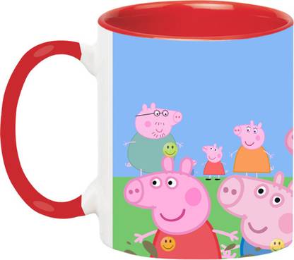 Impresion Peppa Pig Cartoon -2353-Red Ceramic Coffee Mug