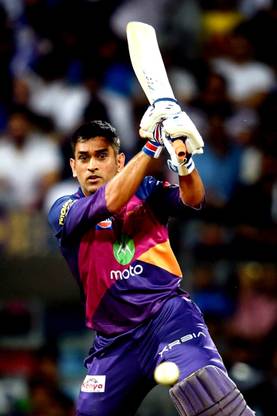 IPL MS Dhoni Rising Pune Supergiants Paper FineArt Wall Poster Without Frame Paper Print