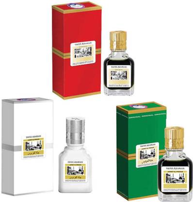Swiss Arabian Jannat ul Firdaus 9ml Attar Red, White & Green Combo Pack Floral Attar