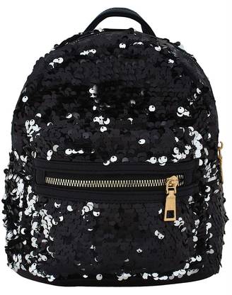 Zahuu Sequins Shining Bag - Black Silver Waterproof Backpack