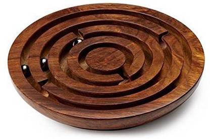 CloudNet India Wooden 6 Inch Puzzle Ball-in-a-Maze Games Puzzle Pedagogical Board Brain Teaser Games Fun Game for Kids Board Game Accessories