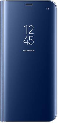 VRJTEC Flip Cover for Samsung Galaxy J7 Max Transparent Clear View Stand Mirror Flip Case Cover