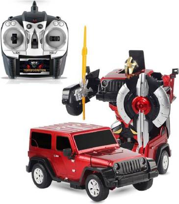 Bestie Toys Remote Control RC Robot Jeep Car One Key Transformation Model Toy with USB Charging