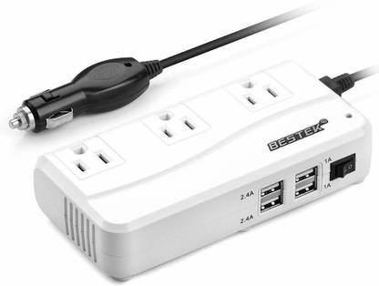 Bestek 200W Car Power Inverter 3 AC + 4 USB 4  Socket Extension Boards