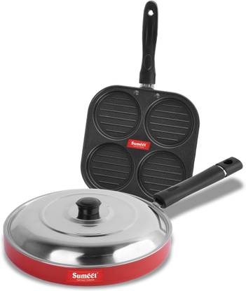 Sumeet (Mini Multi Snack Maker – 19.5cm Dia + Pizza Pan – 23cm Dia) Non-Stick Coated Cookware Set