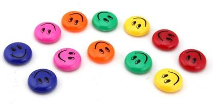 VR Creatives Round Cartoon Emoji Smile Smiley Face Fridge Magnets Refrigerator Magnetic Sticker Fridge Magnet Pack of 12