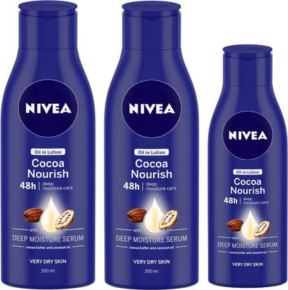 NIVEA Cocoa Nourish 200 ml & Cocoa Nourish Body lotion 120 ml Combo