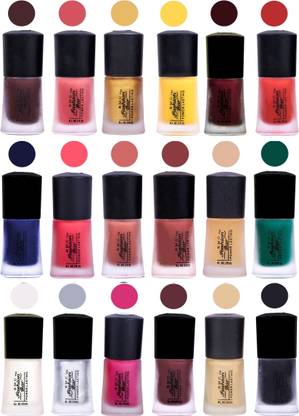 SMCFASHIONBAR MATTE FINISH NAIL POLISH SET OF 18 (SET 08045) MULTICOLOR