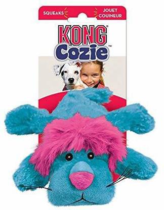 KONG Cozie Lion Medium Cotton Squeaky Toy, Plush Toy For Dog
