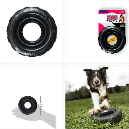 KONG Traxx/Tires Rubber Chew Dog Toy, Medium/Large Rubber Treat Dispensing Toy, Chew Toy For Dog