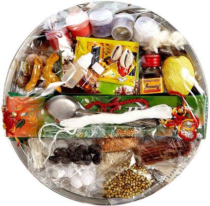 ME & YOU 1 Pooja Thali With 31 Items Set Stainless Steel