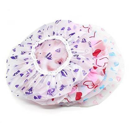 Sweetpea Reusable Waterproof Elastic Eva Bathroom Shower Caps (Free Size)-Set of 3