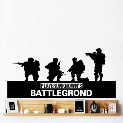 Impression Wall 28 cm PubG The Battle Graound Self Adhesive Sticker