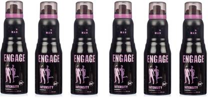 Engage Intensity Deodorant Spray for Men 150ml Each (Pack of 6) Deodorant Spray  -  For Men