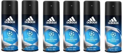ADIDAS Champions League Deodorant Body Spray 150ML Each (Pack of 6) Deodorant Spray  -  For Men