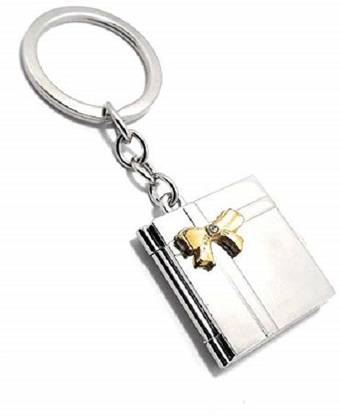 SN RACERS Book-Shape Double Photo Frame Key Chain, Material - Metal, Color - Silver Key Chain
