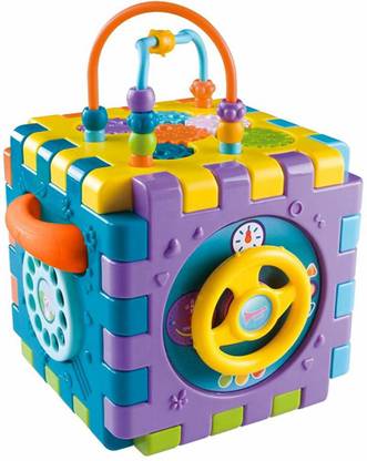 Smartcraft Activity Cube, Cube 6-in-1 Educational Activity Toy with Shapes Sorter Puzzle, Musical Key, Piano, Clock for Kids, Baby Activity Play Centre Gift for 1-3 Year Old