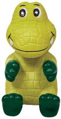 KONG Wiggi Alligator Squeaky Dog Toy Green (Small) Rubber Squeaky Toy For Dog