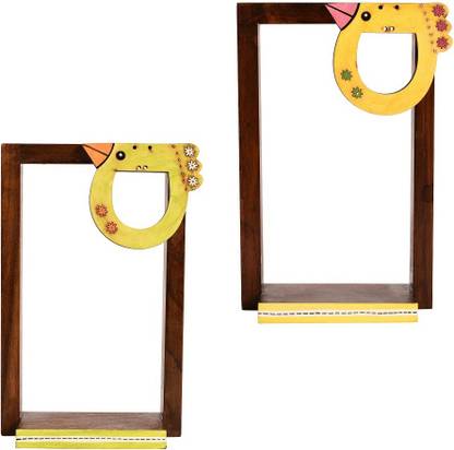 AAKRITI ART CREATIONS Wall DÃ©cor Hand-Painted Wooden Shelf Wooden Wall Shelf