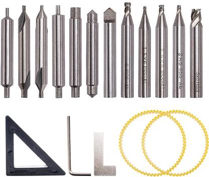 SBRMART Drill_626 HSS Milling Cutter Drill Bit Set Locksmith Tools For Key Cutting Machine-12pcs