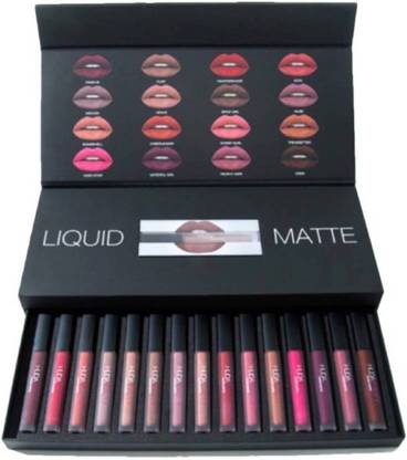 Huda Beauty Liquid Smooth Matte Lipstick set of 16 pieces with brand authenticity certificate