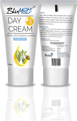 Blulife Blumist Whitening Day Cream with SPF 30 Jojoba Oil and Mulberry Extract, Paraben Free