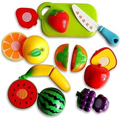 AS TRADERS Realistic Sliceable Fruits Cutting Play Toy with Velcro