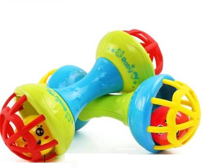 Baby Tintin Dumbbell Ball Rattle for Babies,Toddlers,Infants,Child Pack of 2 Rattle