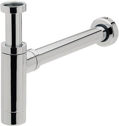 CLARET J-Type Brass Bottle Trap Set with Waste Pipe/Outlet Pipe Full Chrome Plated for Bathroom, Kitchen Sink Wash Basin (Chrome) Push Cock Faucet