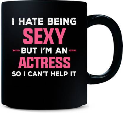 Gift Urself Sexy Actress - Black Ceramic Coffee - Present Idea With Love 325 ml Ceramic Coffee Mug