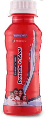 Meher Protein+ Shots 100% Natural Refreshing and Revitalising (Pack of 12), 100 ml Whey Protein