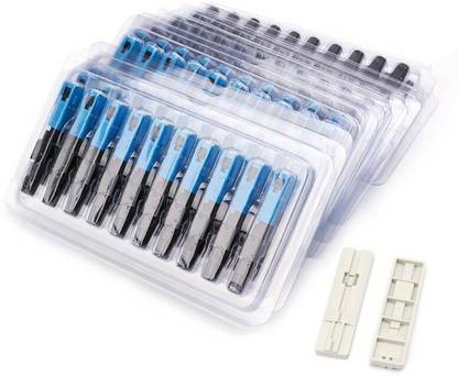 Techtest 100PCS Fiber Optic Fast Connector Sc Assembly Quick Adapter Mechanical Splice Ftth SCUPC Wire Connector