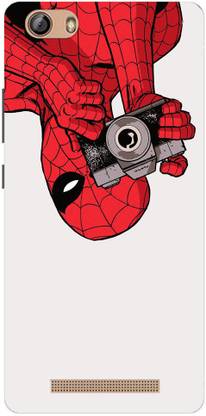 NDCOM Back Cover for Gionee M5 Lite Spider Man Capturing Photo Printed