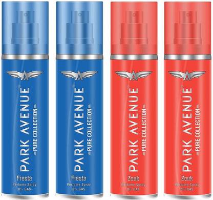 PARK AVENUE Zouk and Fiesta Pure Collection 135ml x 4 Perfume Body Spray  -  For Men & Women