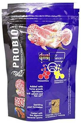 AQUATIC REMEDIES New Wild Probio Flowerhorn Staple Fish Food Big Pellet Sea Food, Manual Fish Feeder