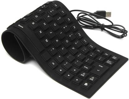 HexaGear Flexible Keyboard, Waterproof Foldable Portable Soft Silicone Keyboard USB Wired Roll-up Silica Gel Computer PC Desktop Keyboard for Laptop Notebook PC Wired USB Standard Multi-device Keyboard Compatible with Desktop, Laptop, Mac