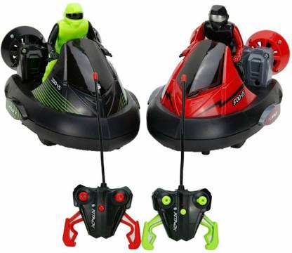 HALO NATION RC Battle Bumper Cars 2 in 1 , Set of 2 Stunt Remote Control VS Vehicles 27MHz/40MHz , Speed Electric Trucks with Ejectable Drivers
