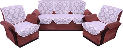 YELLOW WEAVES Polycotton Geometric 3+2 Seater Sofa Cover