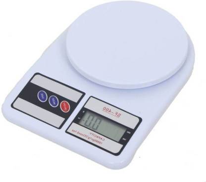 Zeom Compact Scale With Backlight SF 400A 10 Kg With Battery Digital Multi-Purpose Kitchen Weighing Scale - (White) Weighing Scale- (White) Weighing Scale  (White) Weighing Scale