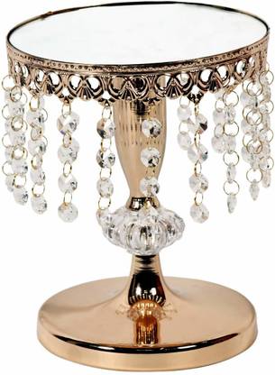 pinkparifashion Mirror Cake Stand Gold Cake Plate Stands Cupcake Stands and Wedding Birthday Party Dessert Rise Cake Display Stand Crystal Cake Server