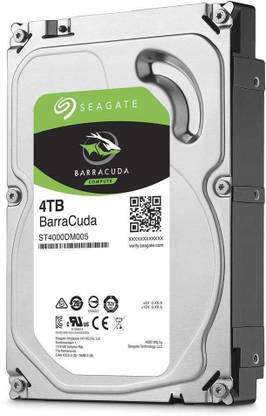 Seagate Barracuda 4 TB Desktop, All in One PC's, Surveillance Systems Silver SATA Internal Hard Disk Drive (HDD) (ST4000DM004)