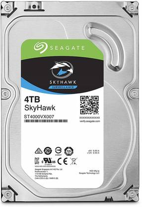Seagate Skyhawk Surveillance 4 TB Surveillance Systems Silver SATA Internal Hard Disk Drive (HDD) (Skyhawk Surveillance 4 TB Desktop Internal Hard Disk Drive)
