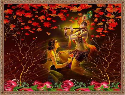 Mode stoff Radha Krishna 32inch X24inch digital printed polyester canvas without frame Canvas 24 inch x 32 inch Painting