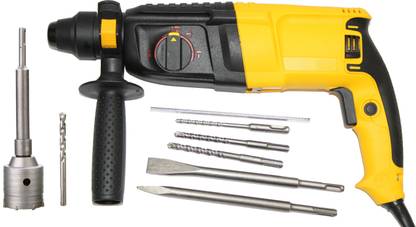 Digital Craft Heavy Duty 26mm Electric Hammer Corded Drill Machine Multi-function Electric Industrial Power Tools Concrete Impact Drill Bit With 5Pc SDS Bit 50MM Concrete Bit Power & Hand Tool Kit