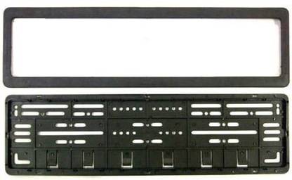 Yashinika 2 piece Front and Back Car Number Plates Frame Holder for Universal for all Car Models - Black Car Number Plate