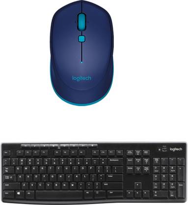 Logitech Multimedia Keyboard (English)-MK270R-Black-Wireless Mouse-M535_Blue Combo Set