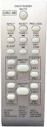 LipiWorld URC-98 10-in-1 Universal Home Theater Remote Control Compatible for  IMPEX Target HUMAX HT-09 I-Bell MITSUN KINGSONIC and More Ricardo Mack John Barrel Remote Controller