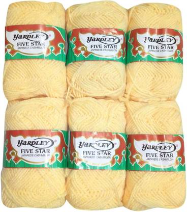 YARDLEY Premium Quality Hand Knitting Art Craft Soft Fingering Crochet Hook Yarn, Needle Knitting Thread For Wool Ball sandal Color (Pack Of 6)